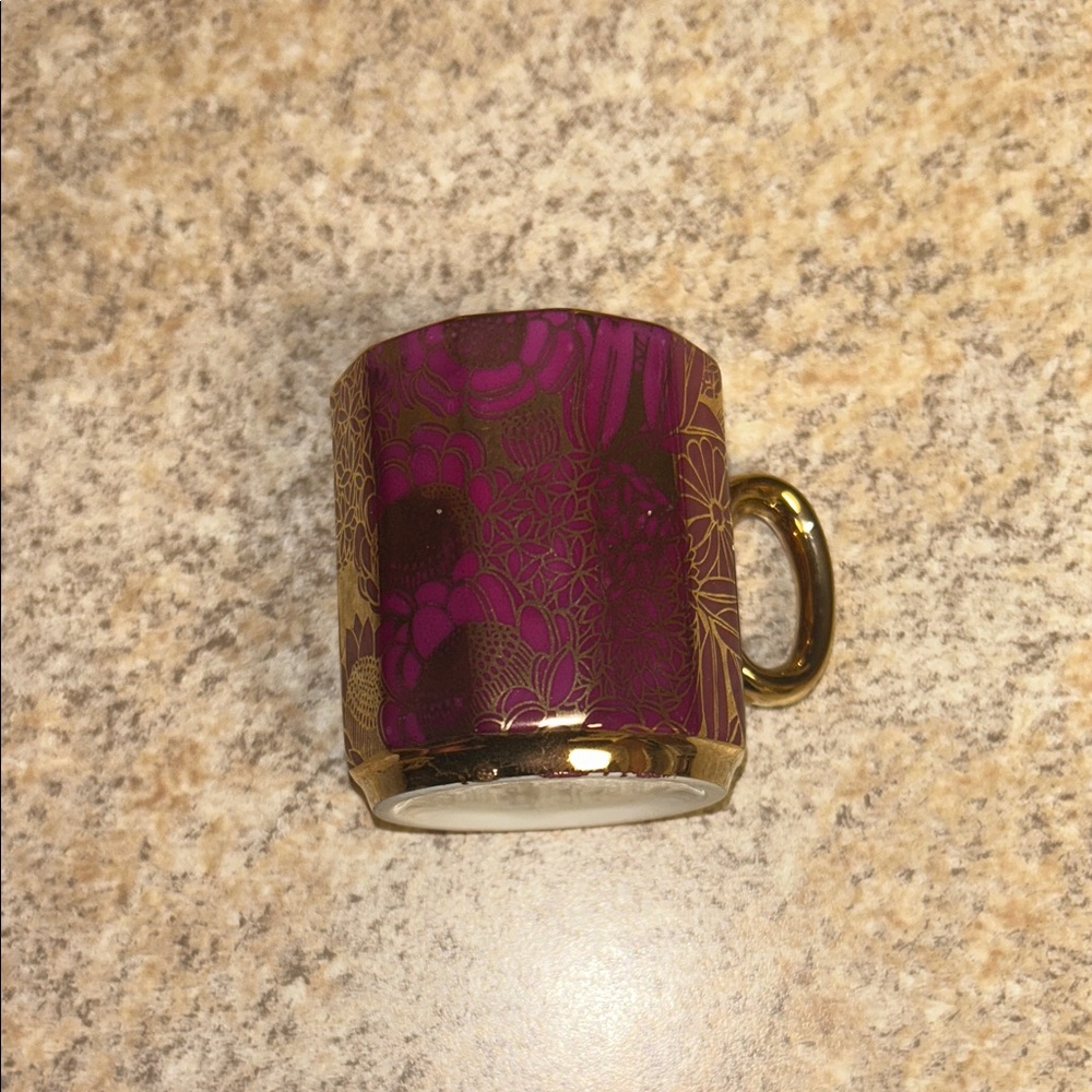 Purple and Gold Floral Mug